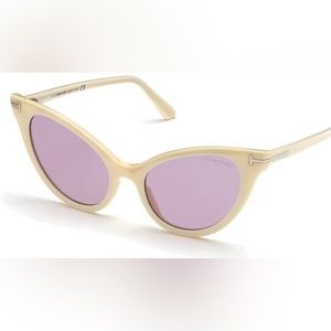 Tom Ford  Evelyn-02 TF820 25Z White Cream Cat Eye Sunglasses Frame 53-19-140